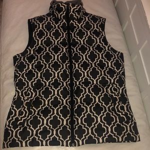 Navy blue with white designs Land’s End Vest